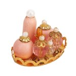 Ensemble de bouteilles de parfum avec plateau dor, accessoire miniature pour maison de poupe, 1 / 12 ...