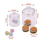 Ensemble de bouteilles en verre transparent miniatures pour maison de poupe, pot de rangement, accessoires ...