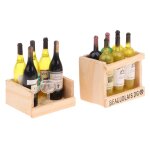 Ensemble de bouteilles de vin et de boisson miniatures, gobelet et aimant, bo�te en bois, 1 / 12, maison ...