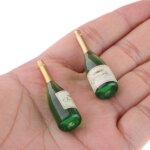 Ensemble de bouteilles de vin en verre 1:12 miniatures pour maison de poupée, ensemble en plastique, ... Ensemble de bouteilles de vin en verre 1:12 miniatures pour maison de poupée, ensemble en plastique, ...