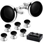 Ensemble de boutons de manchette et boucles d'oreilles smoking pour homme, cadeau d'anniversaire de mariage ...