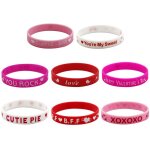 Ensemble de bracelets attrayants en silicone, 8 pi�ces / ensemble, d�cor durable, color�, romantique, ...