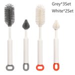 Ensemble de brosses a biberons rutilisables en silicone 4 en 1, avec sucette, brosse en paille pour ...