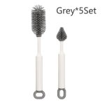 Ensemble de brosses a biberons rutilisables en silicone 4 en 1, avec sucette, brosse en paille pour ...