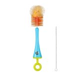 Ensemble de brosses de nettoyage de biberon en nylon color 3 en 1, brosse a ttons avec brosse en paille ...