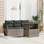 Ensemble de canap de jardin 5 pices avec coussins gris, canap de jardin 2 places avec coussins gris ...