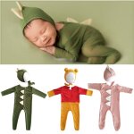 Ensemble chapeau barboteuse pour b�b�, costume de dinosaure, accessoires de photographie pour nouveau ...
