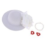 Ensemble de chapeaux et bijoux de poupe vintage, collier, bracelet, accessoires pour vtements de poupe ...
