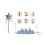Ensemble de chapeau de ixd'anniversaire pour bb, couronne, bande de sauna, baguette magique, jouet, ...