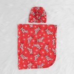 Ensemble de chapeaux de serviette rouge 2 pices ensemble pour bbs, couverture de nol en tissu pour ...