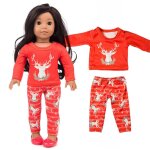 Ensemble chemise et pantalon de nol pour poupe, 18 pouces, vtements de nol, pour garon amricain, ...