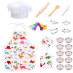 Ensemble de costumes de chef pour enfants, 25 pi�ces, v�tements de cuisson, accessoires, jouets d'apprentissag ...