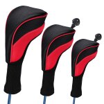 Ensemble de couvre - chefs de club, 3 pices, 1 3 5, couvre - chef de pilote de club en bois de fairway, ...