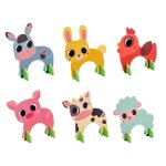 Ensemble de crochet color pour enfants, avec maillets en bois et balle, jeu de croquet animal robuste, ...