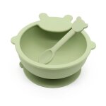 Ensemble de cuillres et bols a succion en silicone pour bb, sans bpa, etanche, antidrapant, apprentissage, ...