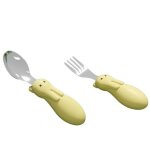 Ensemble cuill�re fourchette pour b�b�, poign�e courte, douce, anti - rouille, adorable vaisselle de ...