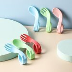 Ensemble de cuill�res et fourchettes en pp pour b�b�, vaisselle d'alimentation s�re avec bo�te de rangement, ...