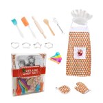 Ensemble de cuisine et de ptisserie pour enfants, ensemble de 14 pices comprenant un tablier, un chapeau, ...