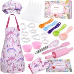 Ensemble de cuisine et ptisserie pour enfants, jeu de rle pour enfants de 3  7 ans, tablier cuisine ...