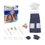 Ensemble de cuisson avec tablier pour enfants de 3 a 8 ans, accessoires de cuisine de qualit alimentaire, ...