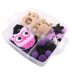 Ensemble de dentition en bois pour b�b�, bricolage artisanat cadeau d'halloween, hibou pendentif attache ...