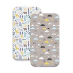 Ensemble de draps de berceau en coton, 2 pices, neutre, pour chambre de bb, avec motif mignon