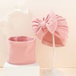 Ensemble d'echarpe a chapeau pour bb, 2 pices, joli bonnet en forme de nud papillon, col chaud, ...