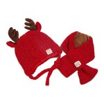 Ensemble echarpe chapeaux pour filles et garons 0 - 36m, chapeaux d'hiver chauds tricots en corne de ...