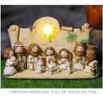 Ensemble de figurines de crche de nol blanches, animaux mignons, robustes, lgres et fiables, mini ...