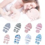 Ensemble de gants anti - rayures pour b�b�, 1 ensemble, bandeau nou�, chapeau, mitaines pour nouveau ...