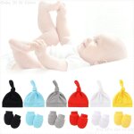 Ensemble de gants anti - rayures pour b�b�, chapeau nou�, mitaines, bonnet chaud pour nouveau - n�, cadeaux ...