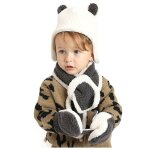 Ensemble de gants et echarpe pour enfants, 3 pices, accessoires chauds, bonnet, echarpe, fil de laine ...