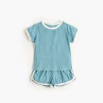 Ensemble de gilet en coton a manches courtes pour enfants, vêtements d'été décontractés, mignons et imprimés, ... Ensemble de gilet en coton a manches courtes pour enfants, vêtements d'été décontractés, mignons et imprimés, ...
