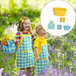 Ensemble de jardinage pour enfants, 5 pi�ces, ensemble tout - en - un, tablier, gants, fourre - tout, ...