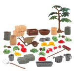 Ensemble de jeu de sable de ferme miniature, accessoires de paysage, jeu de r�le, cadeaux, figurine de ...