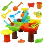 Ensemble de jeu de table pour enfants, bac a sable, seau, roue a eau, 4 joueurs, jouet educatif