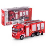 Ensemble de jouets camion de pompiers en alliage moul sous pression, simulation de bac a sable de feu, ...