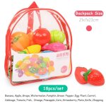Ensemble de jouets de cuisine pour enfants, avec sac a dos, fruits et l�gumes, d�coupe d'aliments pour ...