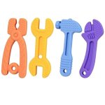 Ensemble de jouets de dentition pour bb - 4 anneaux de dentition en silicone pour 0 a 12 mois, sans ...