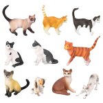 Ensemble de jouets figurines de chat ralistes, accessoires de dcoration en plastique anal, modle mignon ...