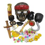Ensemble de jouets en forme de pirate, boussole, télescope, boîte a trésors, décoration de fête a thème, ... Ensemble de jouets en forme de pirate, boussole, télescope, boîte a trésors, décoration de fête a thème, ...