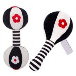 Ensemble de jouets hochet pour bébé, noir et blanc, marteau de sable, haltère, jouet confortable pour ... Ensemble de jouets hochet pour bébé, noir et blanc, marteau de sable, haltère, jouet confortable pour ...