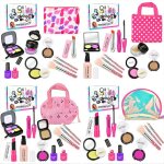 Ensemble de jouets de maquillage pour filles, jeu de simulation de princesse rose, kit de s�curit� non ...
