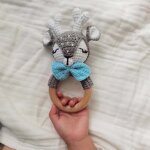 Ensemble de jouets en peluche au crochet fait a la main pour bb, anneau de dentition, hochet, cerf, ...
