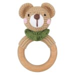 Ensemble de jouets en peluche crochet mouton lapin, serviette confortable, hochet mordant, anneau de ...