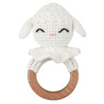 Ensemble de jouets en peluche crochet mouton lapin, serviette confortable, hochet mordant, anneau de ... Ensemble de jouets en peluche crochet mouton lapin, serviette confortable, hochet mordant, anneau de ...