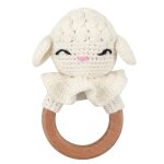 Ensemble de jouets en peluche crochet mouton lapin, serviette confortable, hochet mordant, anneau de ...