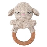 Ensemble de jouets en peluche crochet mouton lapin, serviette confortable, hochet mordant, anneau de ... Ensemble de jouets en peluche crochet mouton lapin, serviette confortable, hochet mordant, anneau de ...