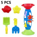 Ensemble de jouets de plage 5 pi�ces pour enfants, jeu pour creuser le sable, assemblage de sable, sablier ...