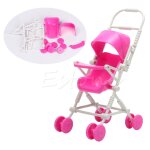 Ensemble de jouets pour poupe barbie, 1 pice, a assembler, rose, poussette pour bb, mobilier de ppinire, ...